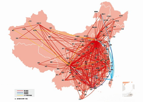 中国民航航线地图图片